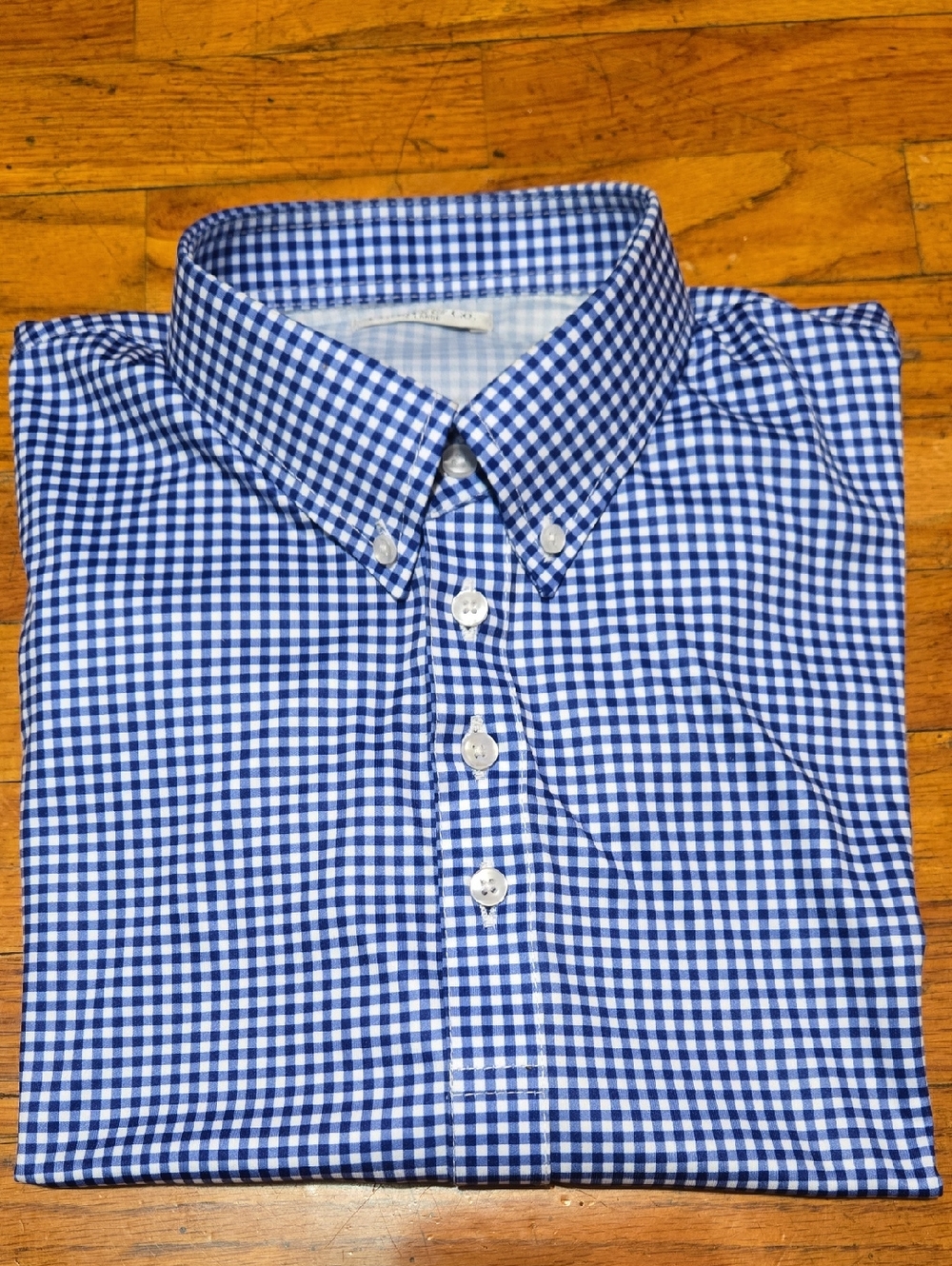 Collars and Co. Polo Shirt Men's XL Gingham Check Golf Performance Dress Collar
